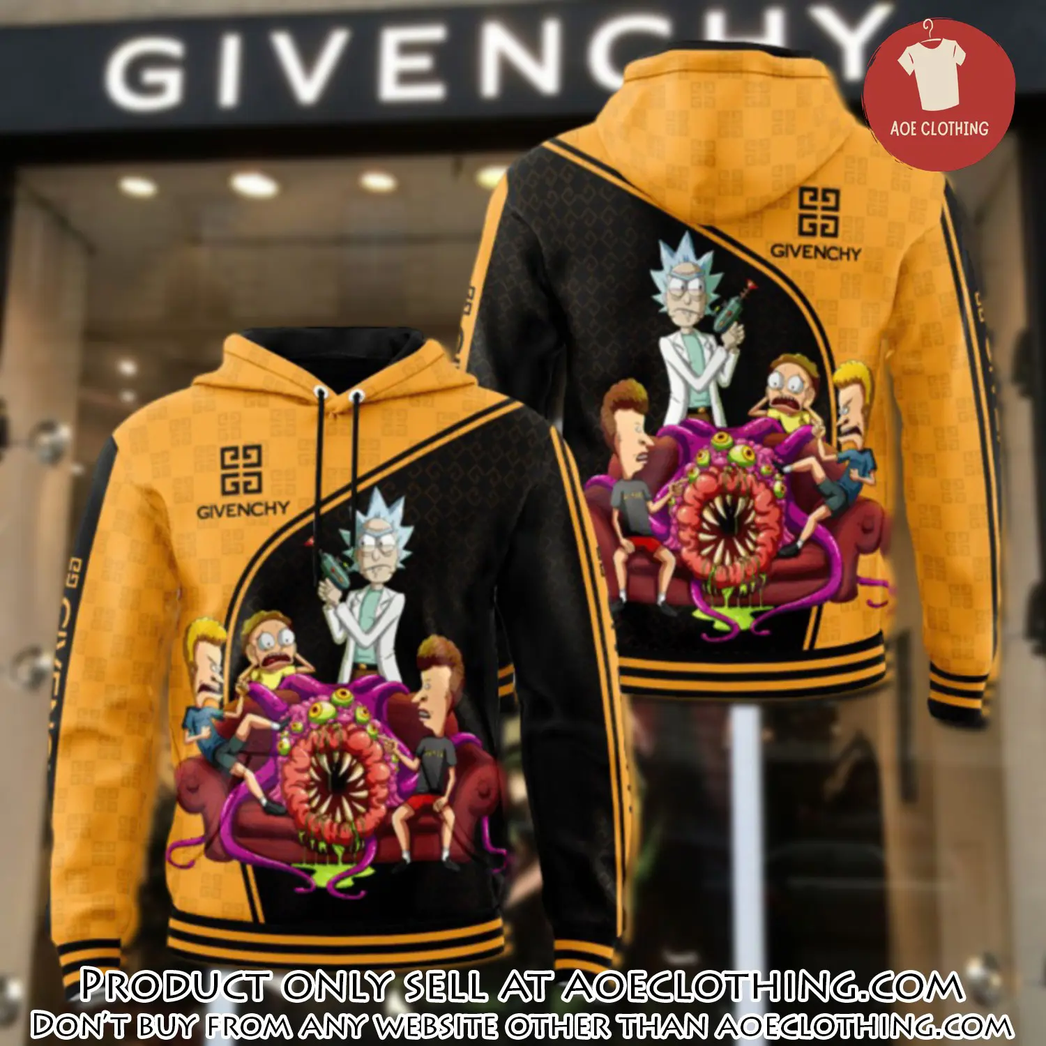Givenchy rick and morty unisex hoodie luxury brand gifts  jh2010 aoe1414639